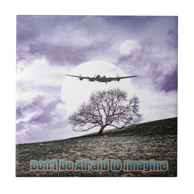 Azulejo De Cerámica No tengas miedo de imaginarte (Frente)