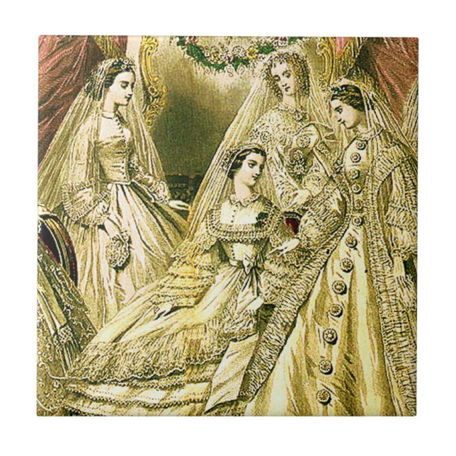 Azulejo De Cerámica Noche de Boda de Antigüedades (Frente)