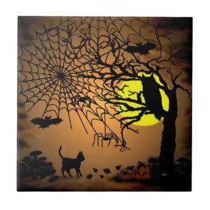 Azulejo De Cerámica Noche de Halloween, ¡Feliz Halloween!
