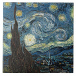 Azulejo De Cerámica Noche estrellada de Vincent van Gogh<br><div class="desc">Noche estrellada de Vincent van Gogh</div>
