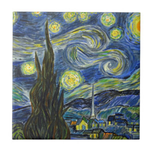 Azulejo De Cerámica Noche estrellada, Van Gogh