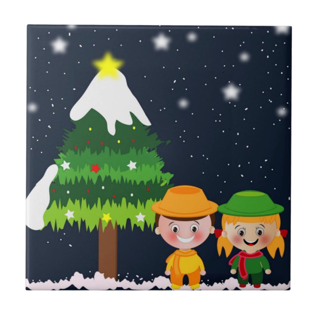 AZULEJO DE CERÁMICA NOCHE NAVIDAD (Frente)