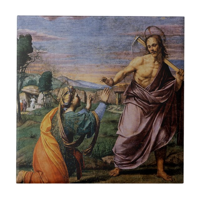 Azulejo De Cerámica Noli Mi Tangere por Franciabigio (Frente)