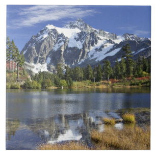 Azulejo De Cerámica Norteamérica, Washington, Cascadas. Mt. Shuksan