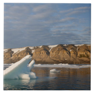 Azulejo De Cerámica Noruega, Svalbard, Isla Spitsbergen, Atardecer