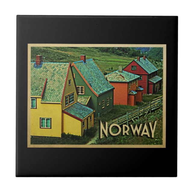 Azulejo De Cerámica Noruega vintage (Frente)