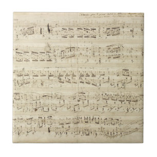 Azulejo De Cerámica Notas de Música Antiguas - Partitura de Chopin