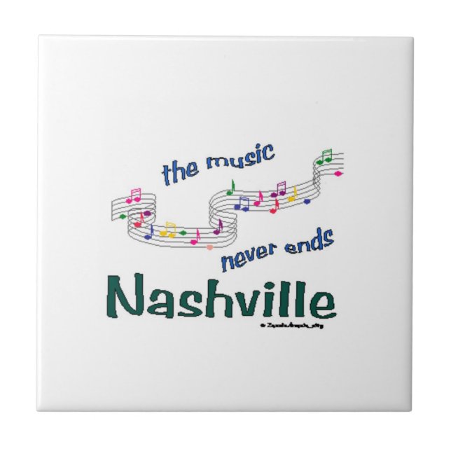 Azulejo De Cerámica Notas musicales de Nashville (Frente)