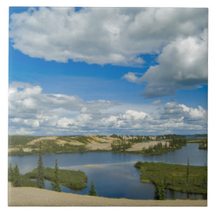 Azulejo De Cerámica Nubes cúmulus flotan sobre lagos, Noroeste