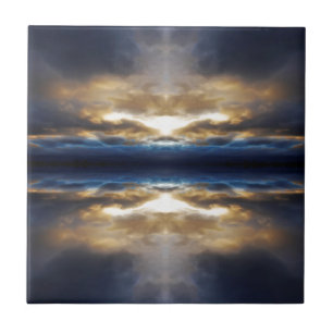 Azulejo De Cerámica Nubes Kaleidoscope al atardecer