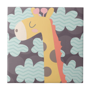 Azulejo De Cerámica Nubes y jirafas