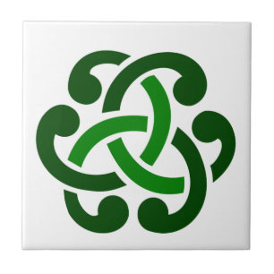 Azulejo De Cerámica Nudo celta verde oscuro