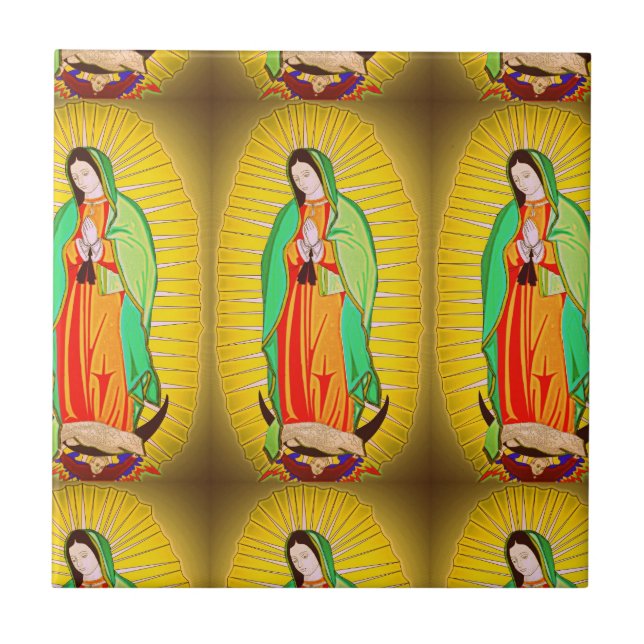 Azulejo De Cerámica Nuestra Señora De Guadalupe (Frente)