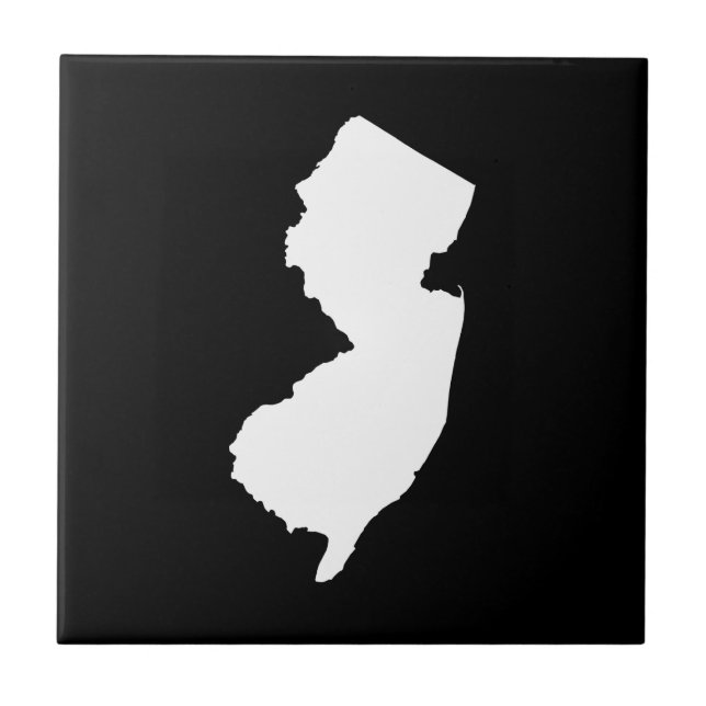 Azulejo De Cerámica Nueva Jersey en blanco y negro (Frente)