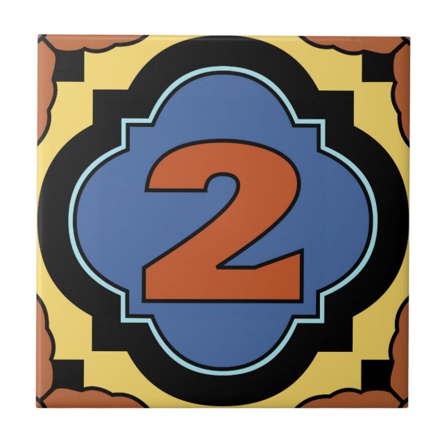 Azulejo De Cerámica Número de dirección de la isla catalina 2 (Frente)