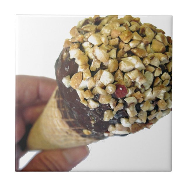 Azulejo De Cerámica Nutty Ice Cream Cone (Frente)