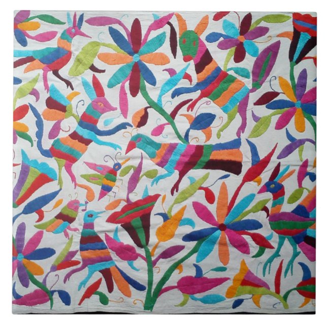 Azulejo De Cerámica Oaxaca México Boho étnico maya hispano mexicano (Frente)