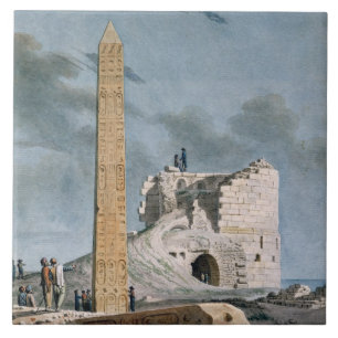 Azulejo De Cerámica Obelisco de Cleopatra (w/c en el papel)