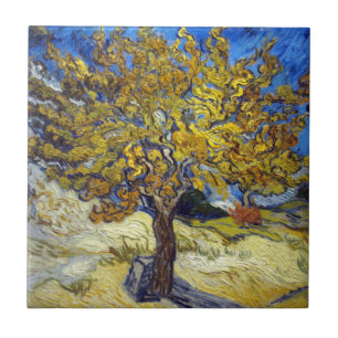 Azulejo De Cerámica Obra Maestra del Árbol de Moras de Van Gogh