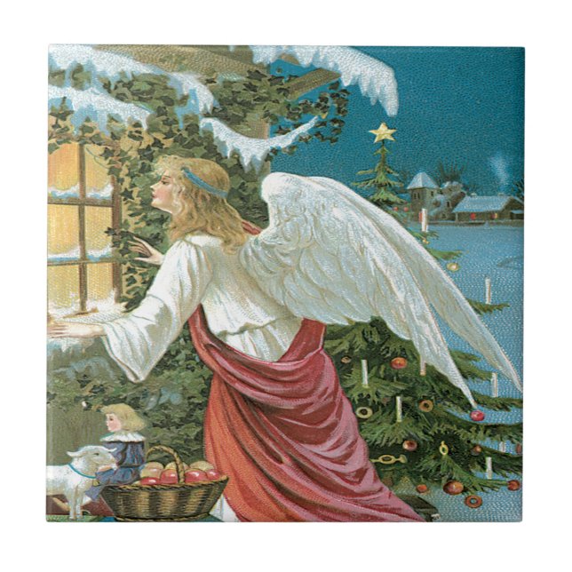 Azulejo De Cerámica Observación del ángel (Frente)