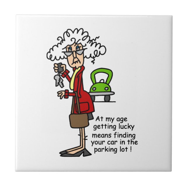 Azulejo De Cerámica Obteniendo humor afortunado (Frente)