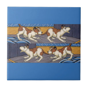 Azulejo De Cerámica ¡OCHE! perro muerde a perro
