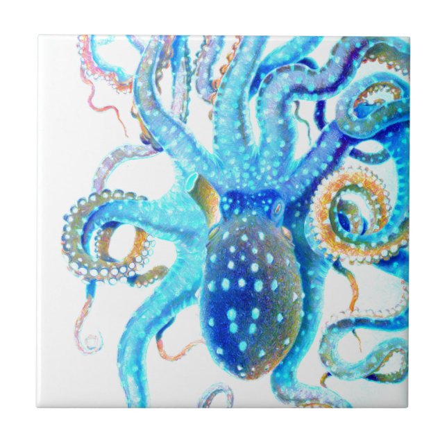 Azulejo De Cerámica Ocopi colorido azul (Frente)