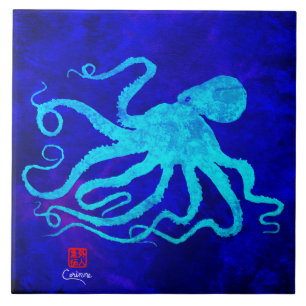 Azulejo De Cerámica Octopus 6 R - Mosaico Cerámico Grande