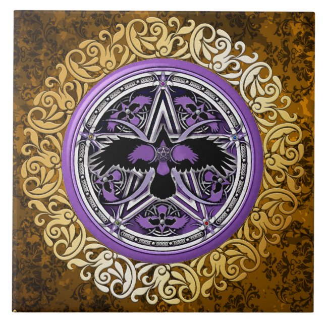 Azulejo De Cerámica Ofrecimiento ritual de la brujería medieval de (Frente)