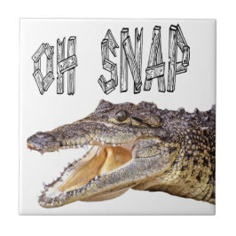 Azulejo De Cerámica OH SNAP - Gator enojado