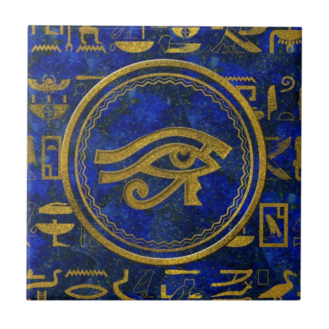 Azulejo De Cerámica Ojo egipcio del lapislázuli de Horus - de Wadjet (Frente)