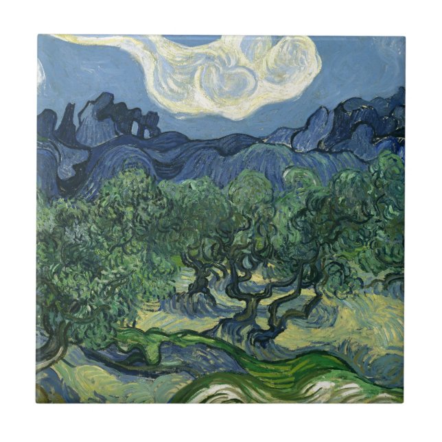 Azulejo De Cerámica Olivos de Van Gogh (Frente)
