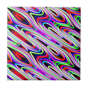 Azulejo De Cerámica Onda multicolor patrón abstracto