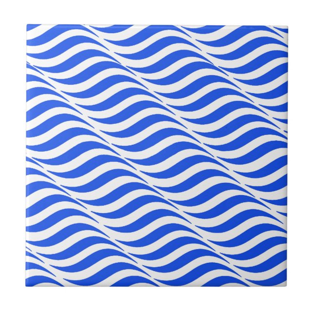 Azulejo De Cerámica Ondas azules (Frente)