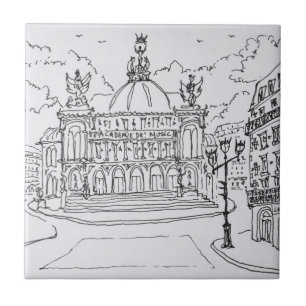 Azulejo De Cerámica Ópera de la Casa Garnier París, Francia