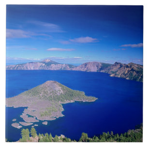 Azulejo De Cerámica OR, Parque Nacional Crater Lake, Isla Wizard y Crá
