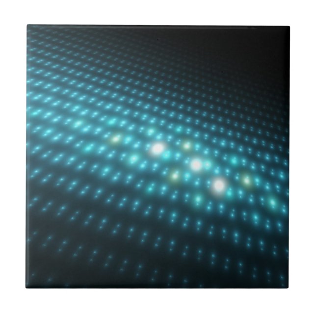 Azulejo De Cerámica Orbes azules 3D (Frente)