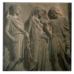 Azulejo De Cerámica Orfeo, Eurydice y Hermes (mármol)