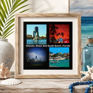 Azulejo De Cerámica Orlando, Miami, Collage de South Beach