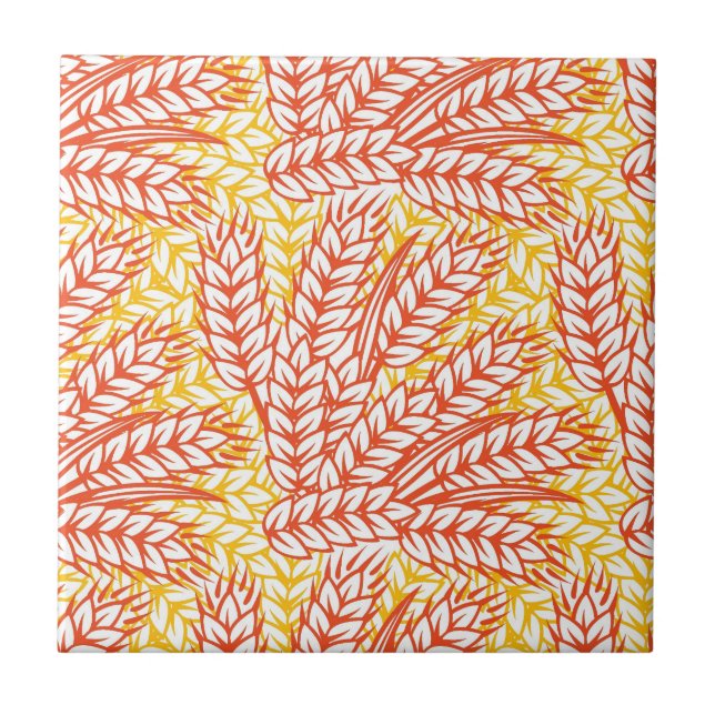 Azulejo De Cerámica Ornamento con orejas de trigo (Frente)