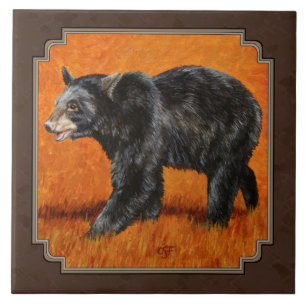Azulejo De Cerámica Oso Negro Otumn Earth Brown