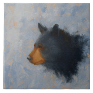 Azulejo De Cerámica Oso negro Trivet de cerámica