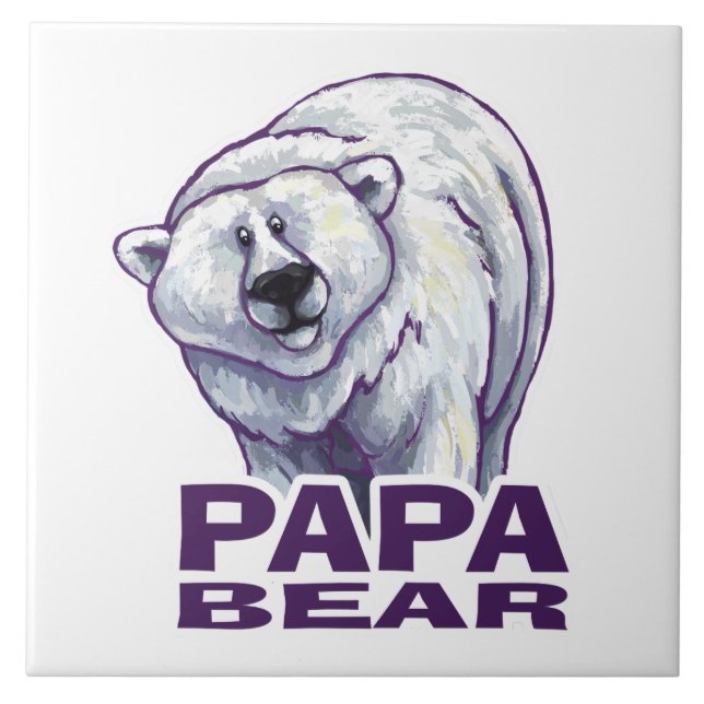 Azulejo De Cerámica Oso polar de la papá (Frente)