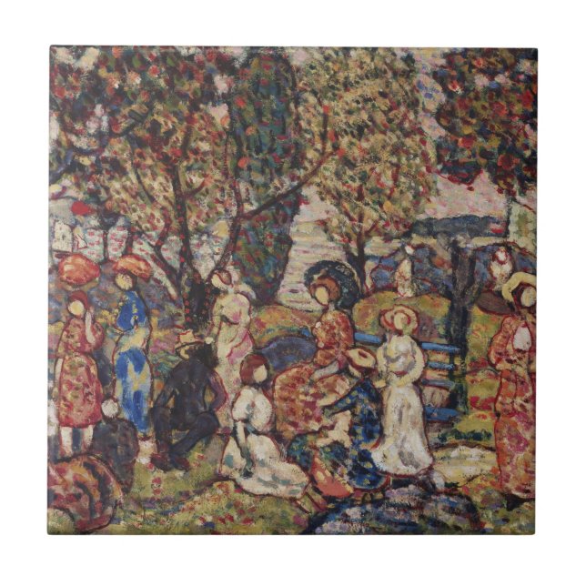 Azulejo De Cerámica Otoño de Maurice Prendergast, Bella Artes de Vinta (Frente)