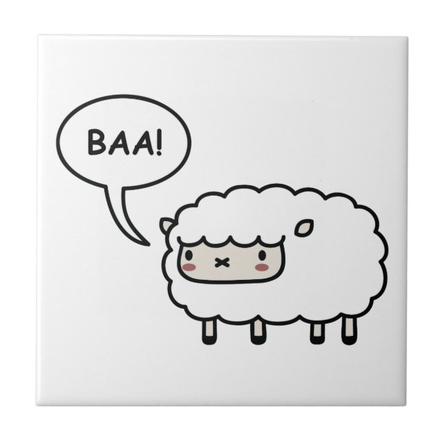 Azulejo De Cerámica ¡Ovejas! (Frente)