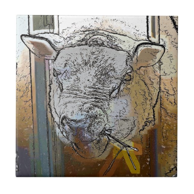 AZULEJO DE CERÁMICA OVEJAS (Frente)