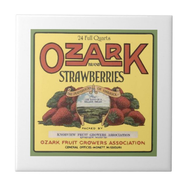 Azulejo De Cerámica Ozark Strawberries (Frente)