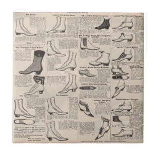 Azulejo De Cerámica Página de catálogo de zapatos antiguos para damas