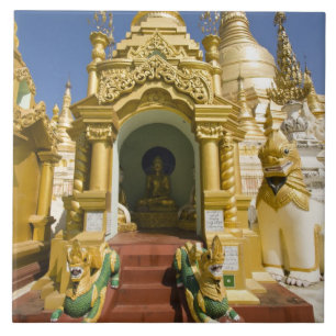 Azulejo De Cerámica Pagoda Shwedagon (Paya), gran sitio de templo que 