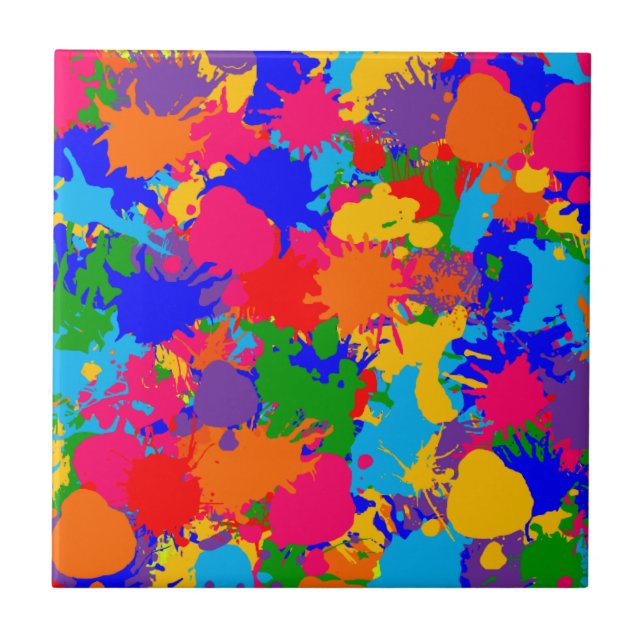 Azulejo De Cerámica Paint Splatter (Frente)